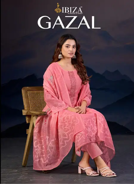 Gazal By Ibiza Pure Lilen Embroidery Work Pakistani Salwar Kameez Exporters In India